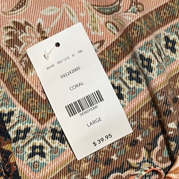 Willow & Root tie front blouse hippie boho blouse L - Picture 6 of 11